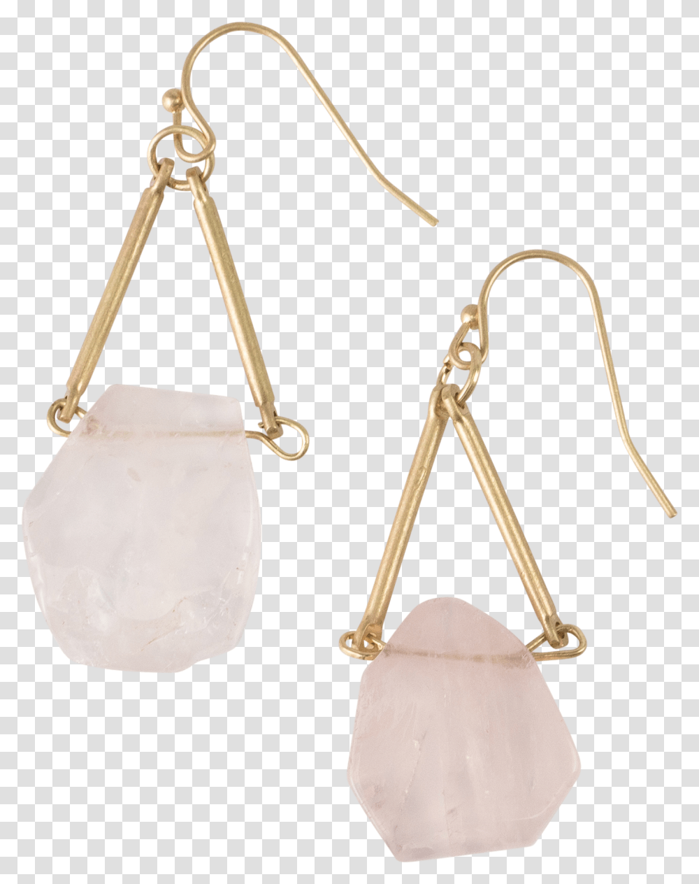 Rose Quartz On Triangle Earrings Earrings, Bow, Bronze, Accessories, Accessory Transparent Png
