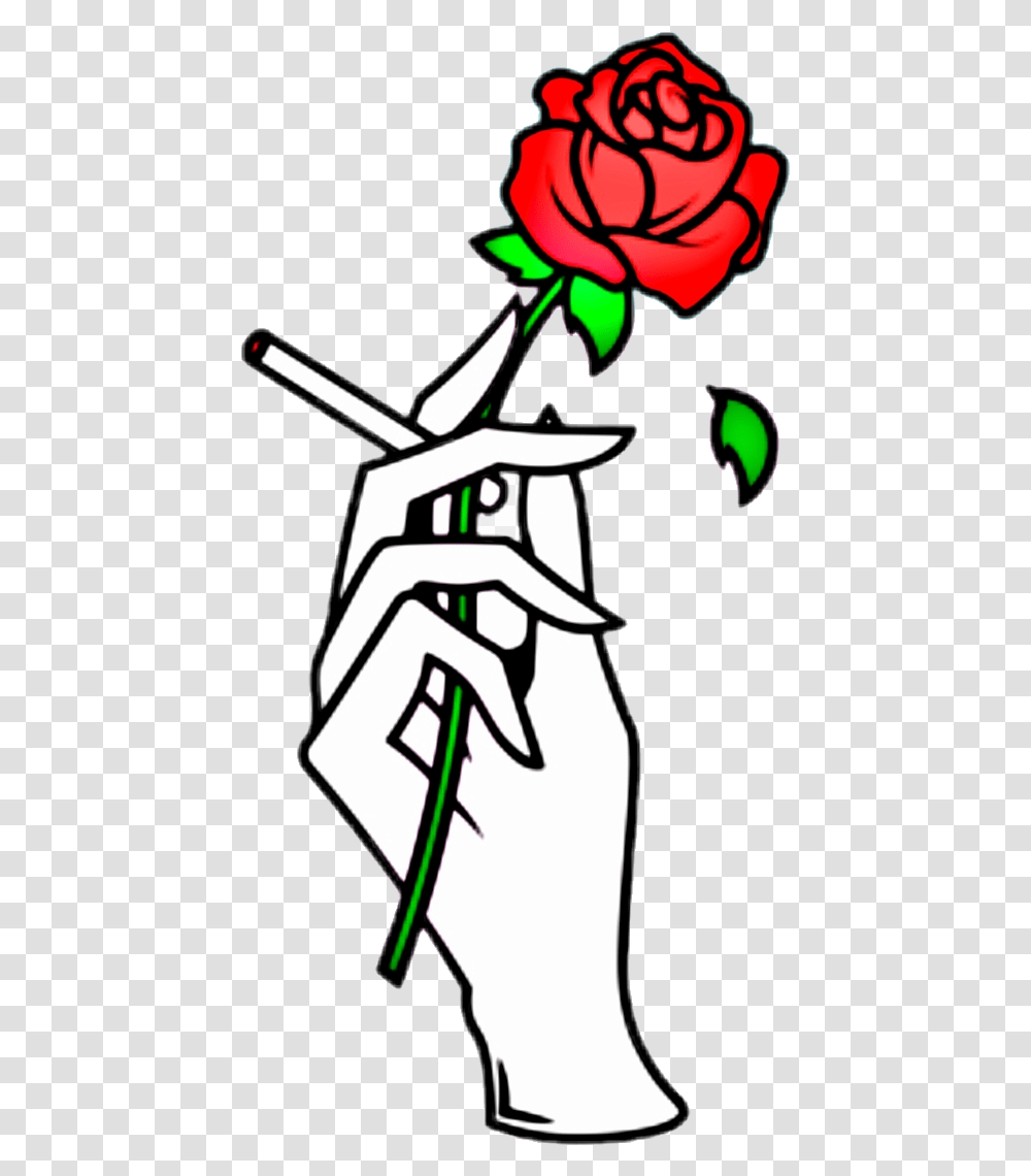 Rose Report Abuse Hand Holding Clipart Hand Holding Rose Drawing, Emblem, Stencil Transparent Png