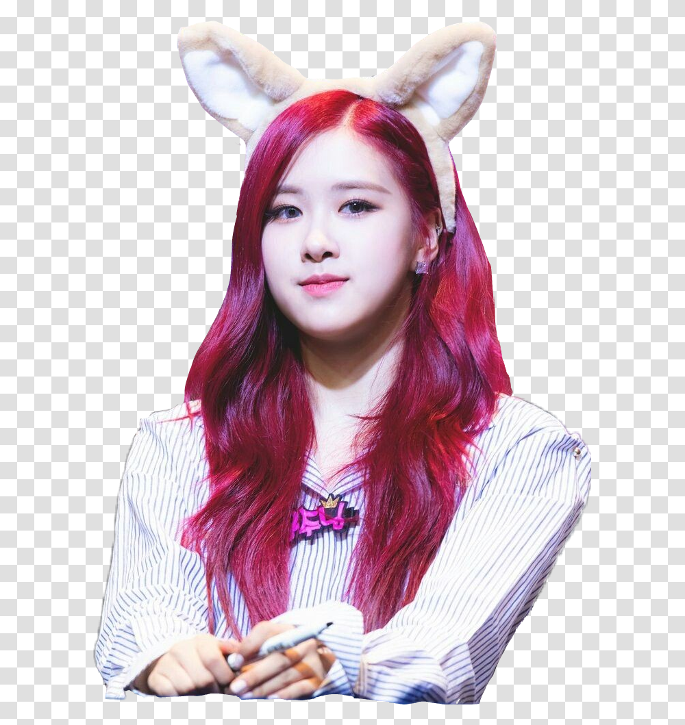 Rose Ros Rosblackpink Blackpink Blackpinkrose Bp Rose De Black Pinck, Person, Dye, Hair, Costume Transparent Png