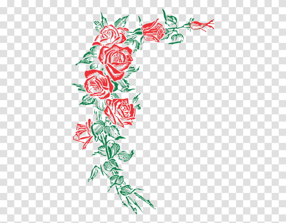 Rose Roses Floral Flower Vintage Vector Retro Vektor Bunga Mawar, Floral Design, Pattern Transparent Png