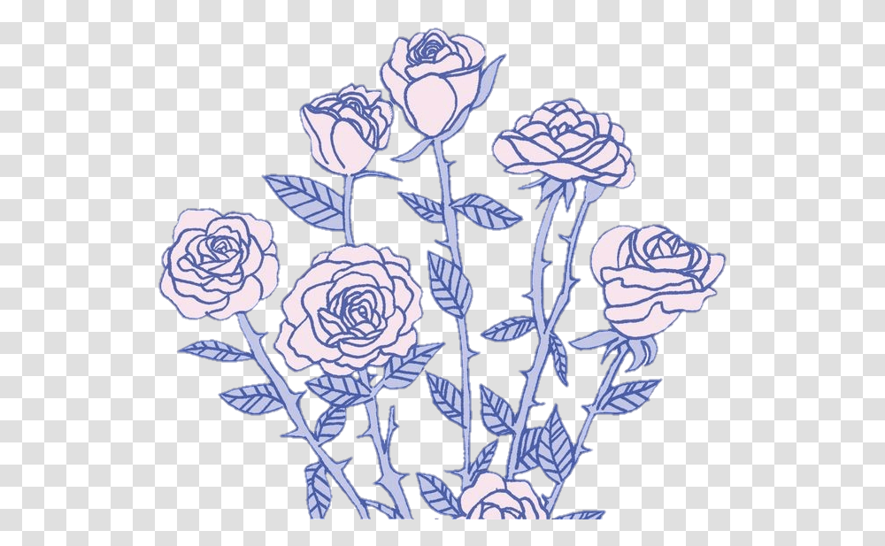 Rose Roses Pink Flower Aesthetic Art Cute Sticker Garden Roses, Pattern, Embroidery, Floral Design Transparent Png