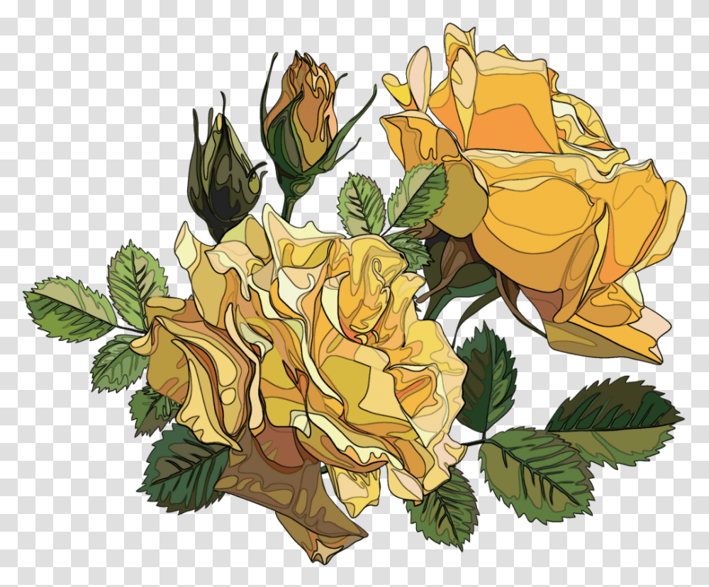 Rose Roses Yellow Yellowrose Yellowroses Orange Yellow Roses, Plant, Floral Design Transparent Png