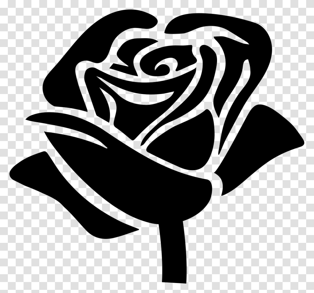 Rose Shape Rose Icon, Stencil, Drawing, Sketch Transparent Png