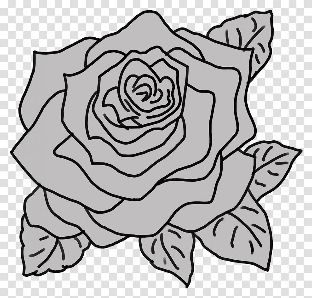 Rose Sketch Small, Plant, Flower, Blossom, Painting Transparent Png