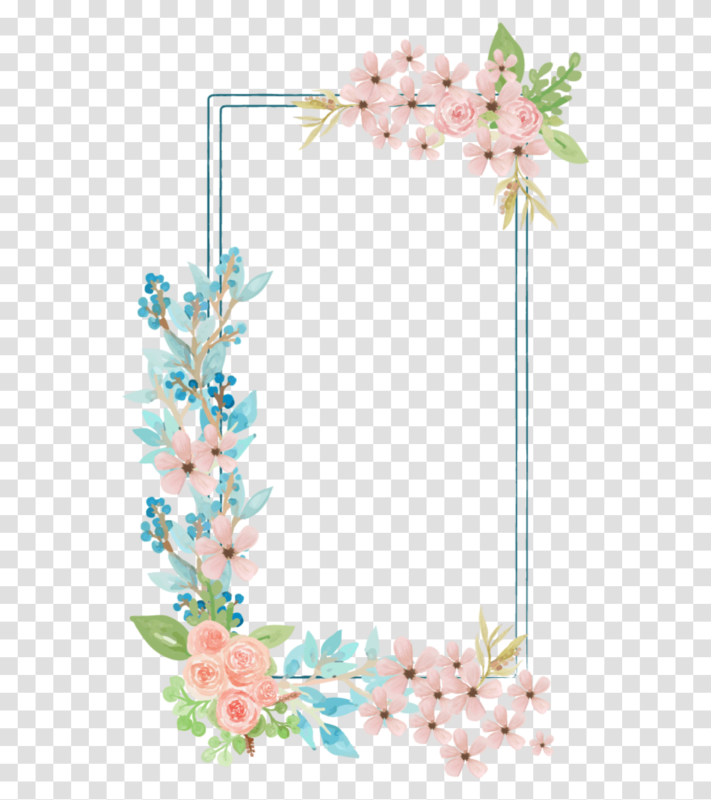 Rose Square Flower Floral Frame Glitter Geometric Orchid, Floral Design, Pattern Transparent Png