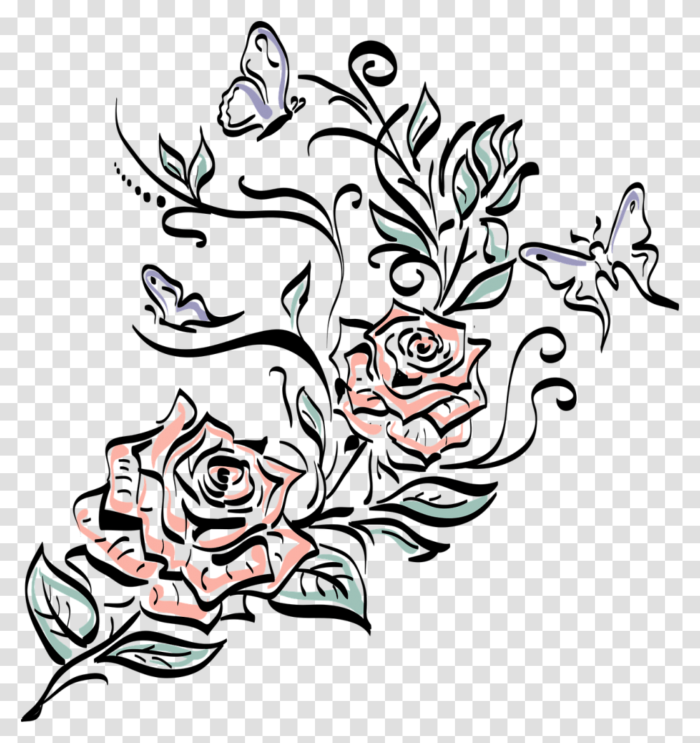 Rose Tattoo Background, Hand, Stencil, Paper, Poster Transparent Png