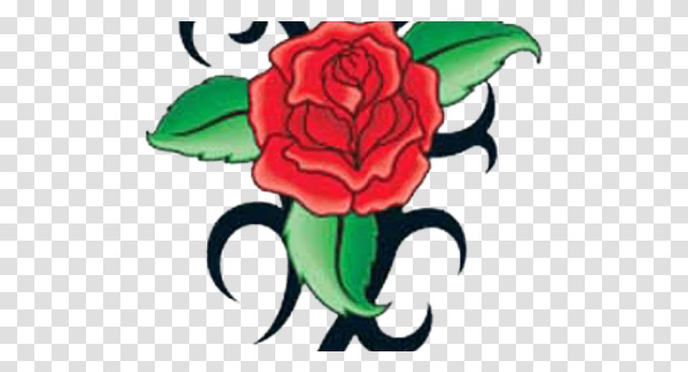 Rose Tattoo Images Easy Rose With Tribal Tattoo Designs, Plant, Flower, Blossom, Carnation Transparent Png