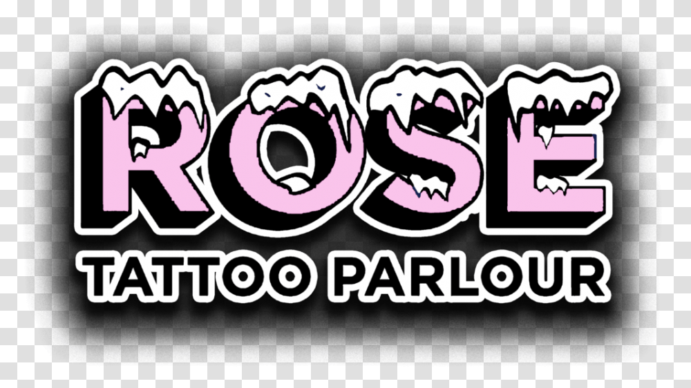 Rose Tattoo Parlour, Label, Text, Sticker, Alphabet Transparent Png