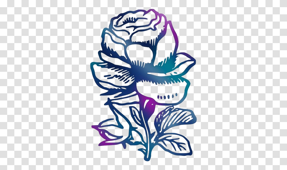 Rose Tattoo Stencil Clipart Rose Tattoo Black And White Rose, Dragon, Animal, Poster, Advertisement Transparent Png