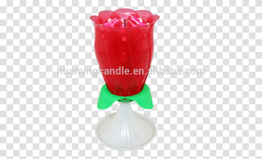 Rose Unrotate Flower Shape Music Birthday Candle Wax Vase, Juice, Beverage, Drink, Smoothie Transparent Png