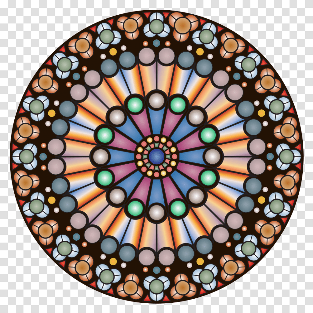 Rose Window Of Notre Dame Light Distribution Curve Of Track Light, Stained Glass, Lamp, Doodle Transparent Png