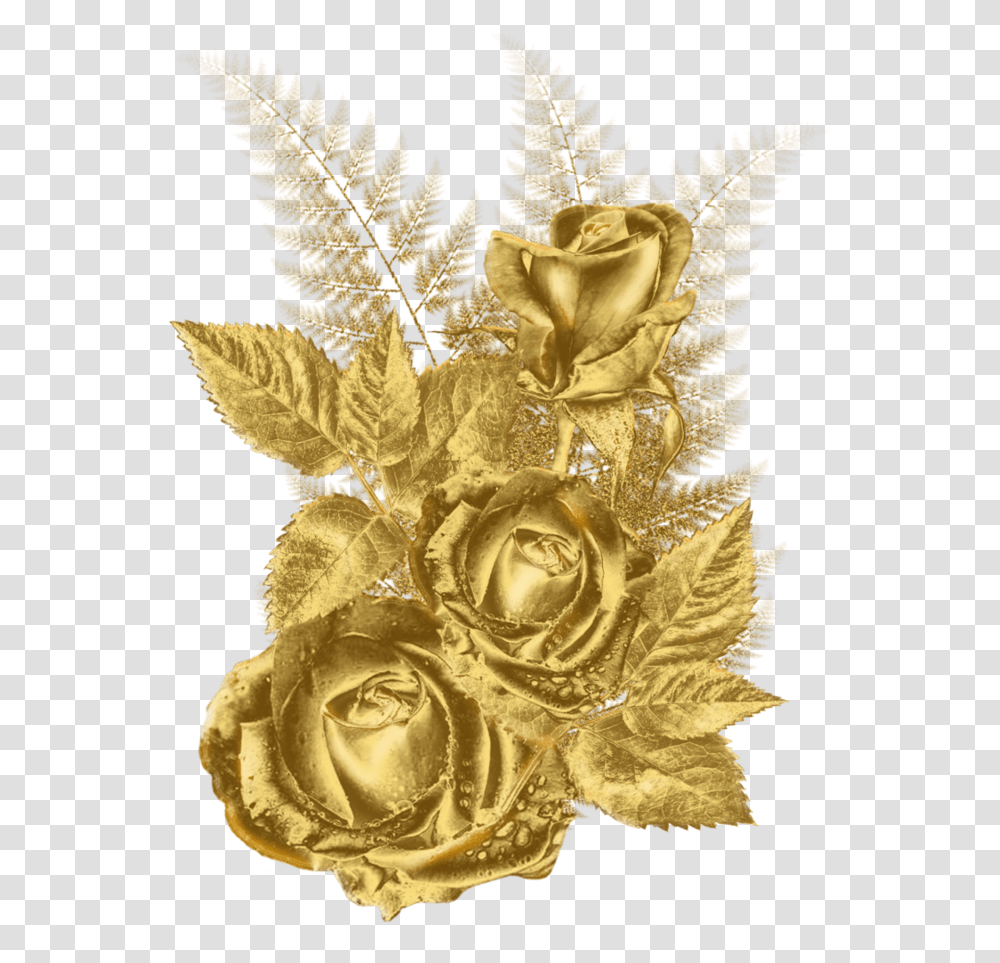 Rosecut Accessoryrose Familymetalartificial Flowerrose Gold Flower, Leaf, Plant, Pattern, Ornament Transparent Png