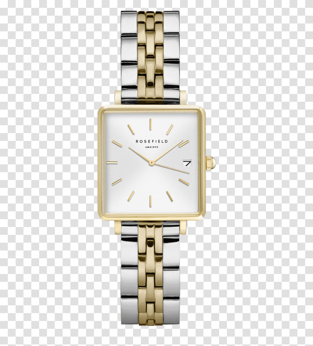 Rosefield The Minnie Boxy Gold, Analog Clock, Wristwatch, Lamp Transparent Png