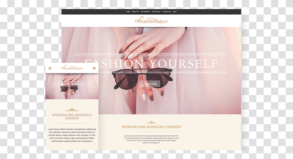 Rosegold Fashion Rose Gold Website Design, Sunglasses, Accessories, Accessory, Advertisement Transparent Png