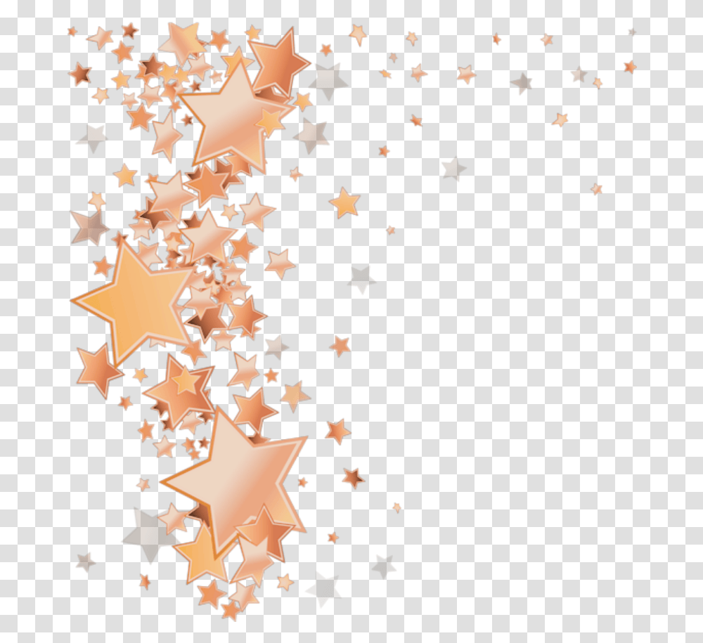 Rosegold Stars Star Falling Border Gold Stars Background, Star Symbol, Leaf, Plant Transparent Png