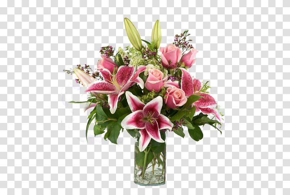 Roses And Lilies Download, Plant, Flower, Blossom, Flower Arrangement Transparent Png