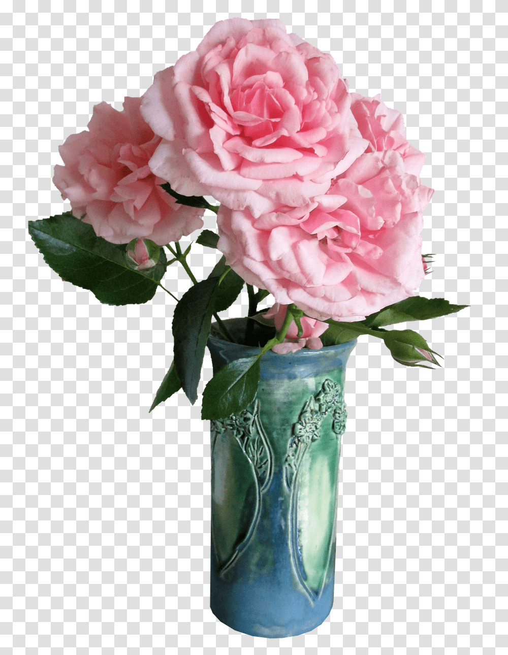 Roses Pink Green Vase Free Photo Jarron De Flores, Plant, Flower, Blossom, Flower Arrangement Transparent Png
