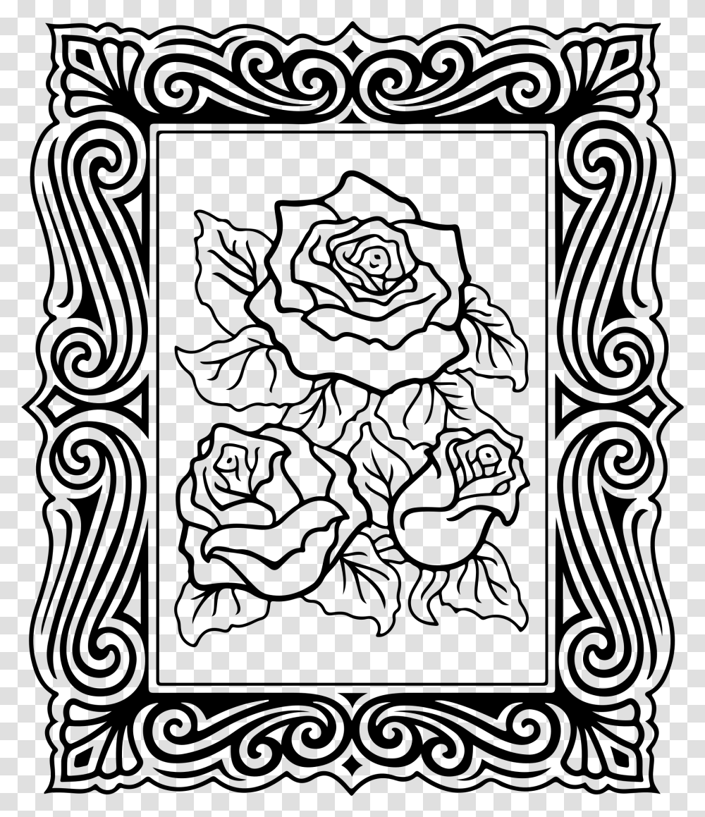 Roses With Decorative Border Clip Arts Clip Art, Gray, World Of Warcraft Transparent Png