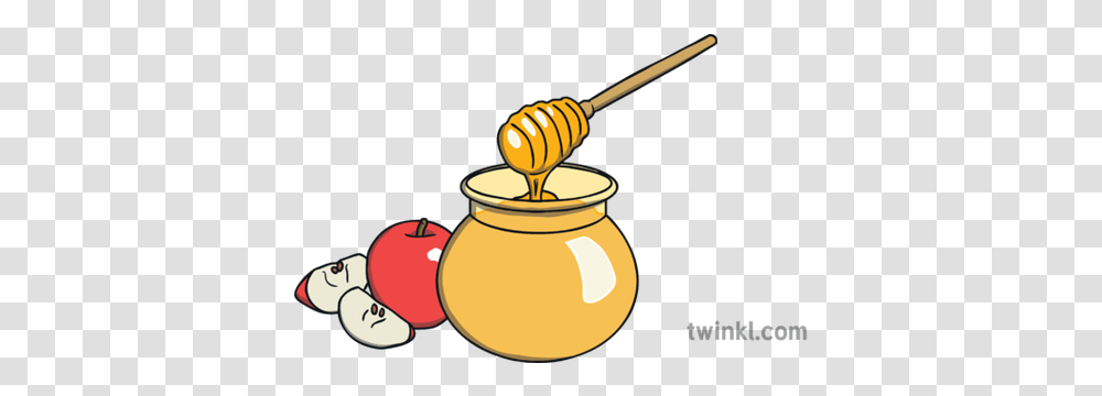 Rosh Hashanah Greeting Apple Honey Honey Pot, Jar, Food Transparent Png