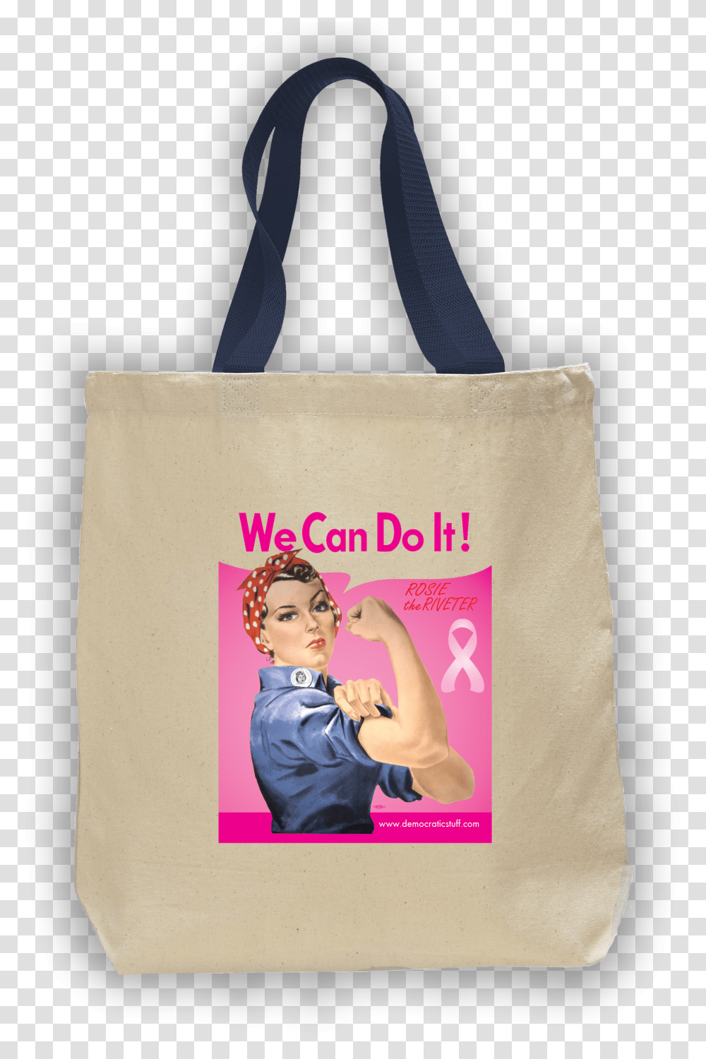 Rosie In Pink Tote Bag Rosie The Riveter, Person, Human, Shopping Bag, Sack Transparent Png