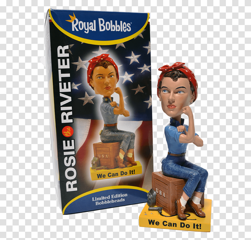 Rosie The Riveter Bobblehead Figurine, Shoe, Footwear, Clothing, Apparel Transparent Png