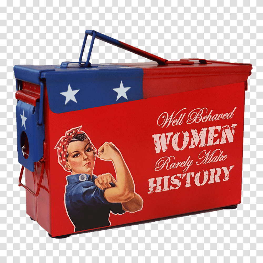 Rosie The Riveter Custom Ammo Can In Stars And Stripes, Person, Fire Truck, Vehicle, Transportation Transparent Png
