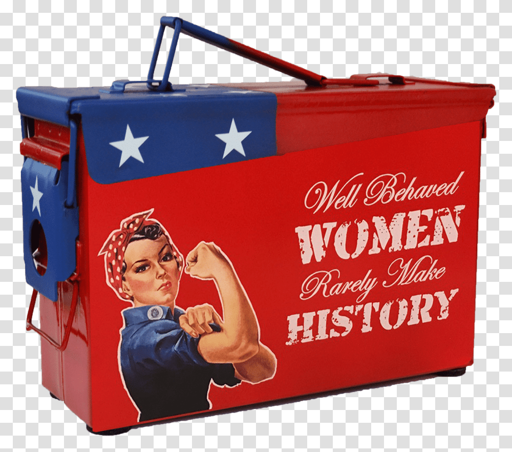 Rosie The Riveter Custom Ammo Can Veterans Party Of America, Person, Human, Billboard Transparent Png