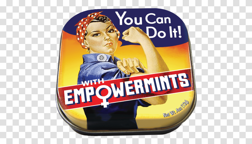 Rosie The Riveter Empower Mints Rosie The Riveter, Person, Poster, Advertisement, Label Transparent Png