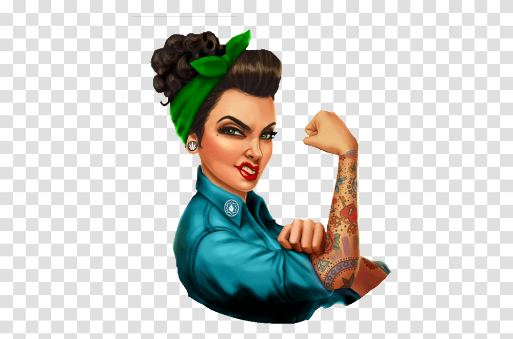 Rosie The Riveter Women In Weed Bloom Cannabis Club Rosie The Riveter, Skin, Person, Human, Arm Transparent Png