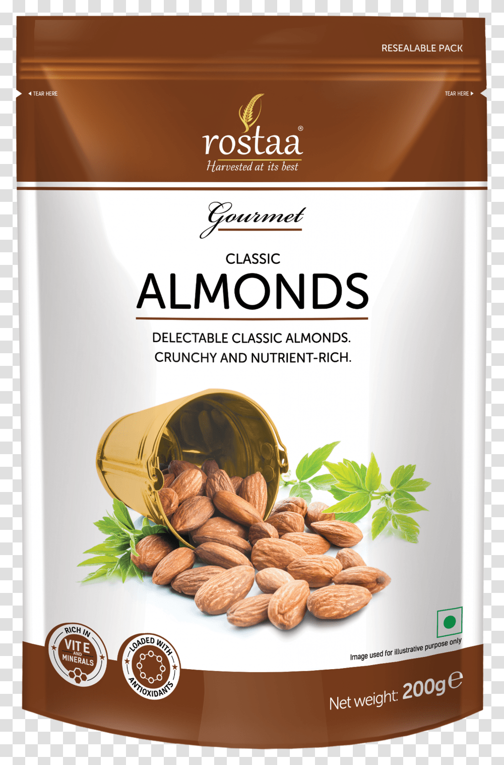 Rostaa Classic Almonds, Plant, Nut, Vegetable, Food Transparent Png