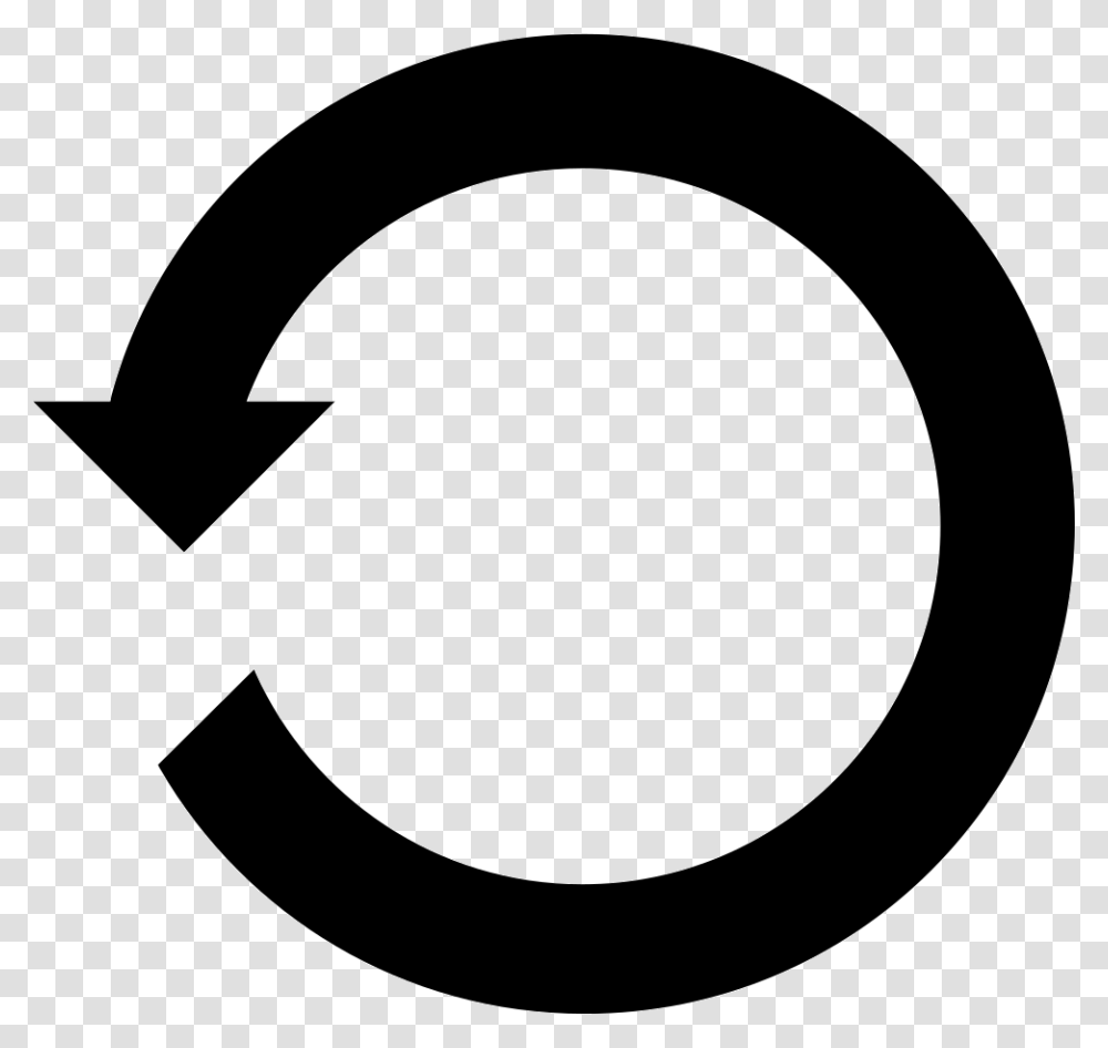 Rotate Ccw Reload Refresh Loop Arrow Svg Icon Free Circle Loop Arrow, Recycling Symbol, Stencil, Lamp Transparent Png