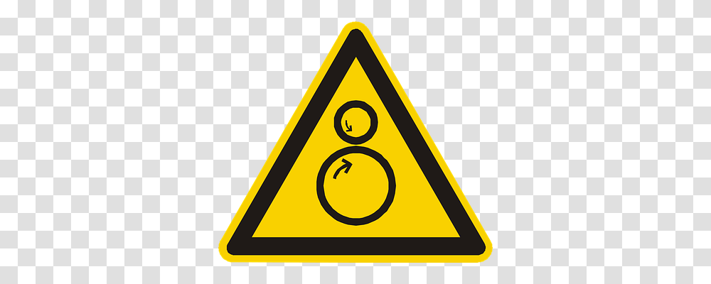 Rotating Cylinders Symbol, Triangle, Sign, Road Sign Transparent Png