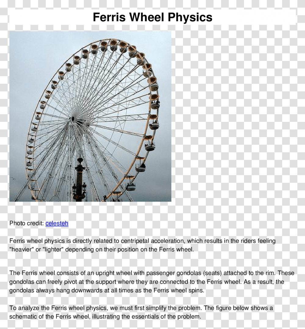 Rotation Around A Fixed Axis Physics Ferris Wheel Motion Ferris Wheel Model Of Physics, Amusement Park, Theme Park Transparent Png