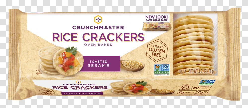 Rotator Image Crunchmaster Rice Crackers, Food, Lunch, Bread, Paper Transparent Png