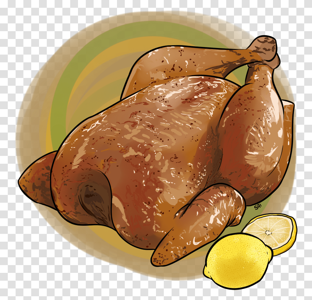 Rotisserie Chicken By Eveeoni Draw A Rotisserie Chicken, Meal, Food, Roast, Plant Transparent Png