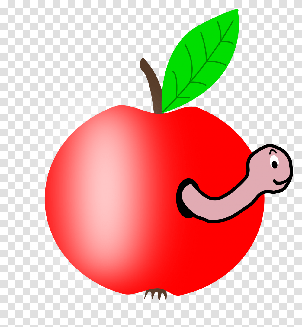 Rotten Apple Clipart Free Download Apple With A Worm, Plant, Fruit, Food, Balloon Transparent Png