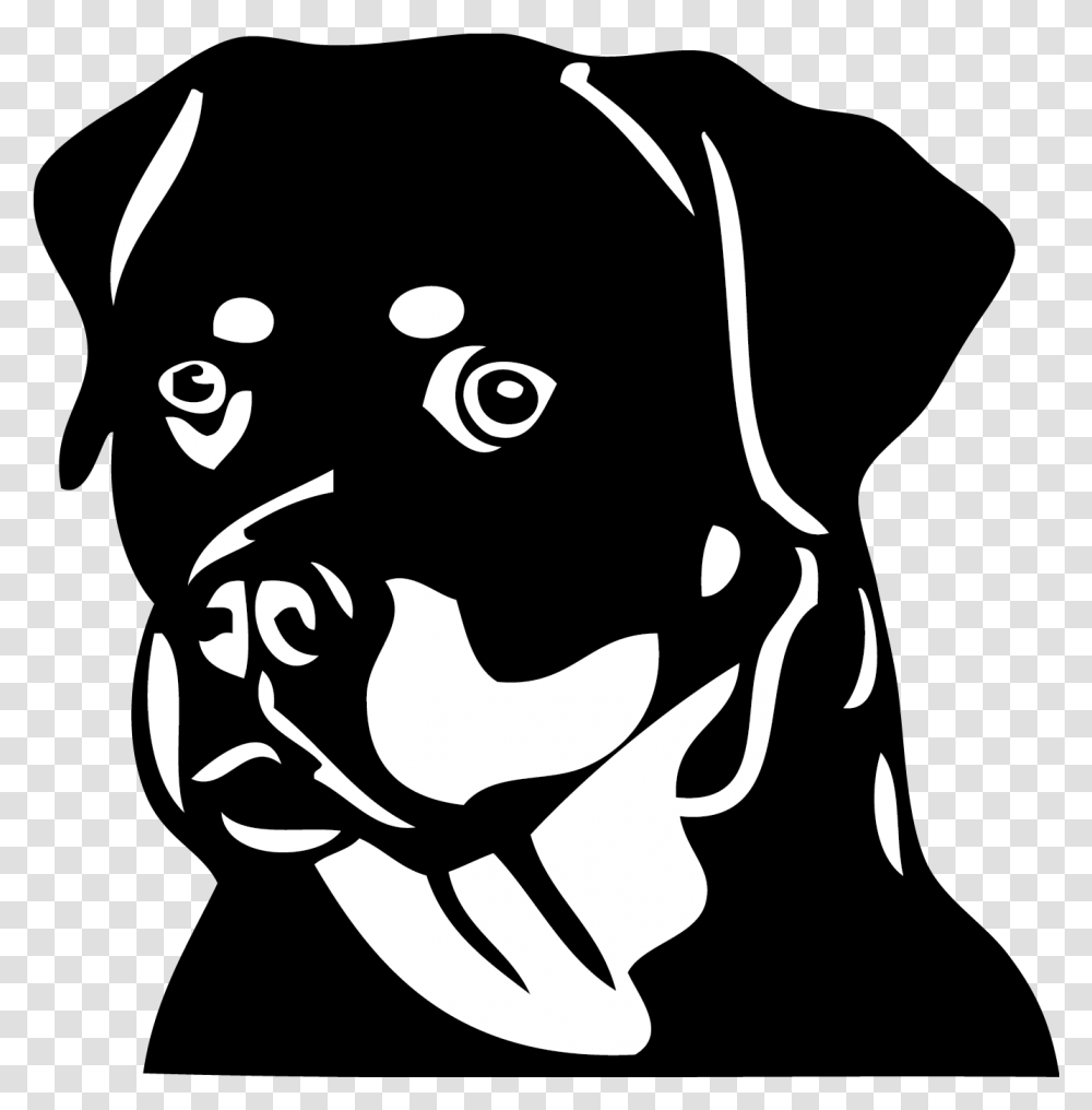 Rottweiler Rottweiler Black And White, Stencil, Face Transparent Png