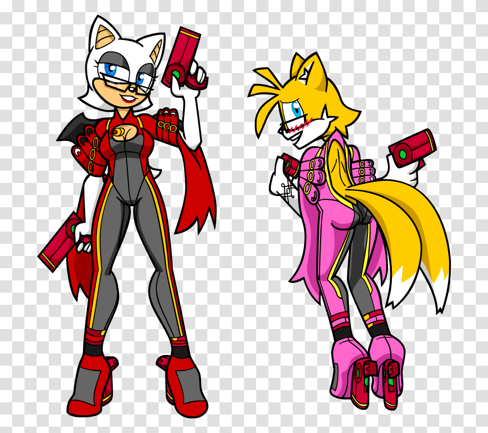 Rouge And Tails As Bayonetta Tails In Rouge Costume, Comics, Book, Manga, Person Transparent Png