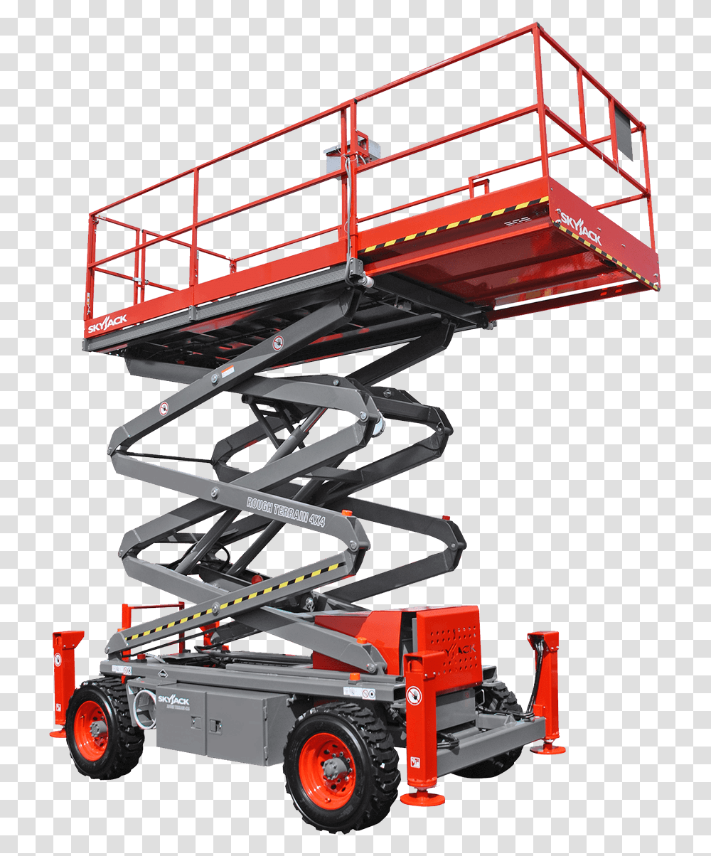 Rough Terrain Scissor Lift, Truck, Vehicle, Transportation, Machine Transparent Png