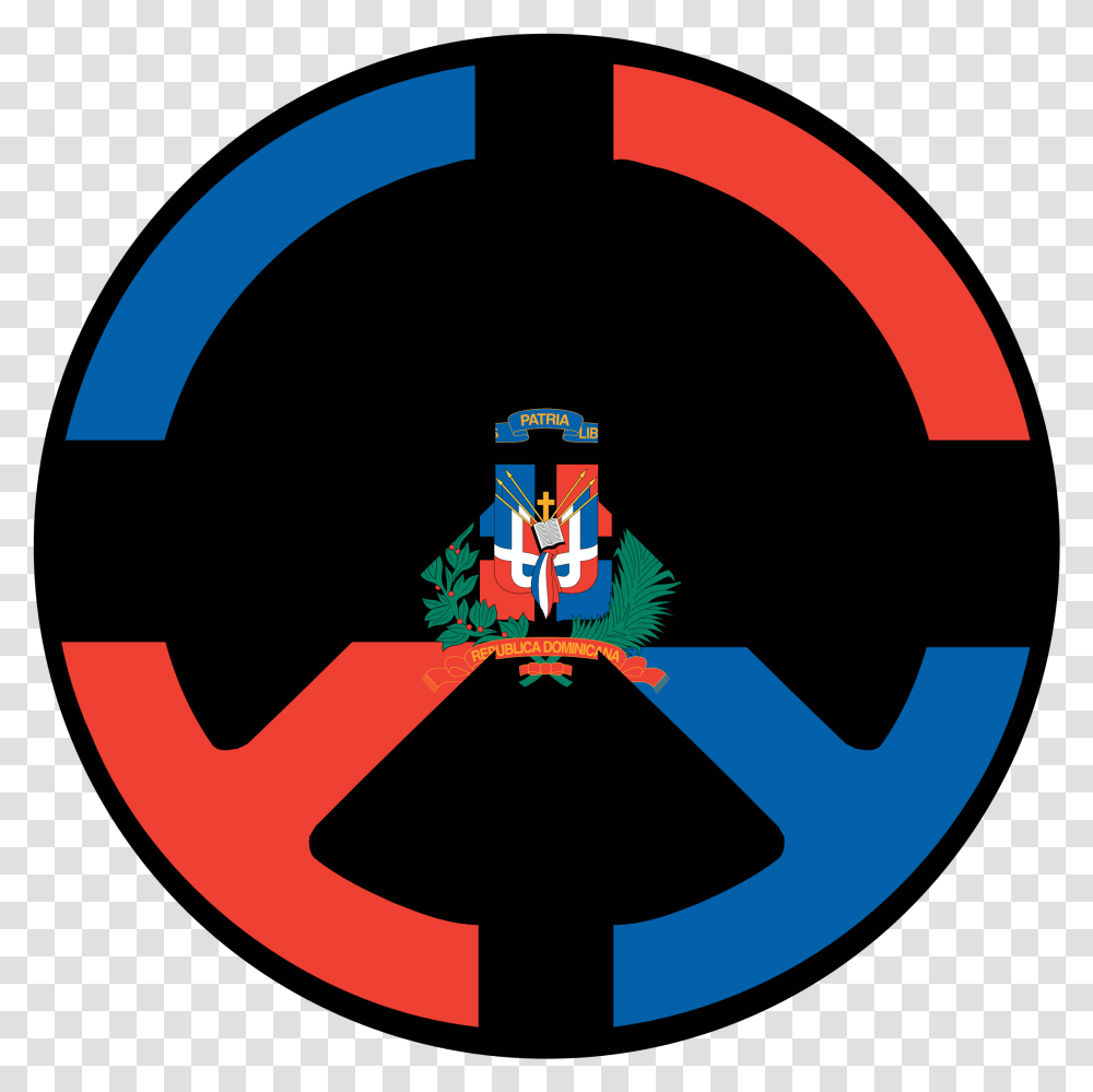 Round Black Dominican Republic Flag Symbol Free Image Flag Of The Dominican Republic, Logo, Trademark, Emblem Transparent Png