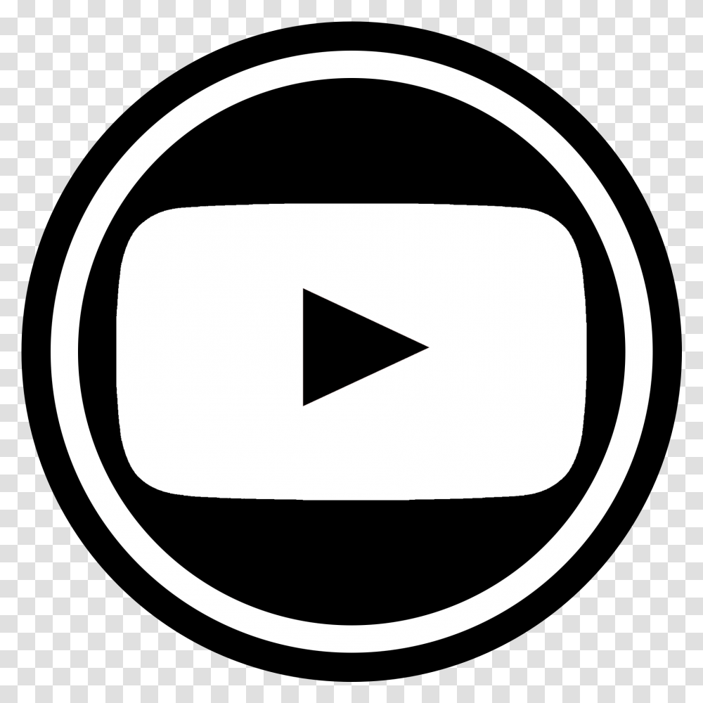 Round Black Youtube Logo Icon Free Image Logo Youtube Putih, Symbol, Trademark, Label, Text Transparent Png