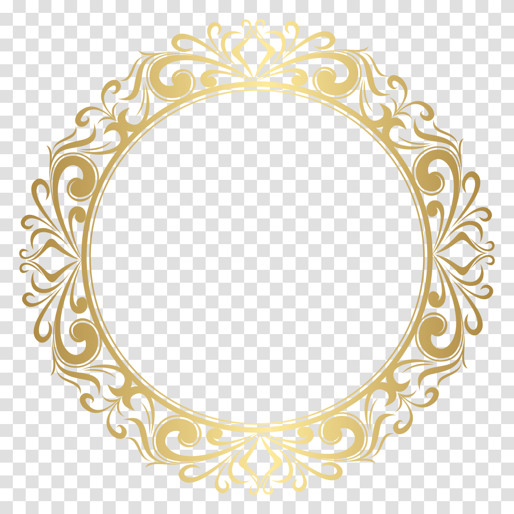 Round Border Frame Gold Clip Art Image Clipart Border Circular, Lamp, Paper, Text, Label Transparent Png