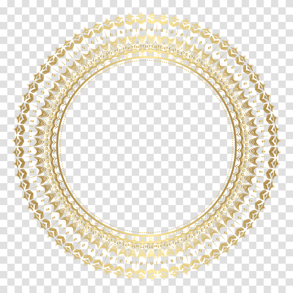 Round Border Frame Golden Circle Transparent Png