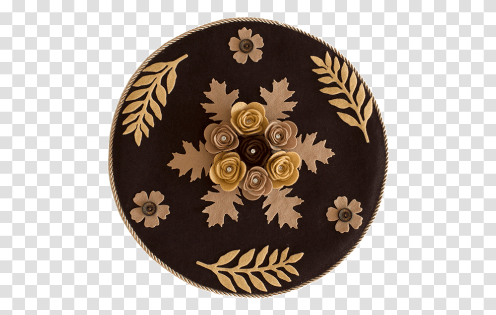 Round Burnt Brown Suzunari, Rug, Floral Design, Pattern, Graphics Transparent Png