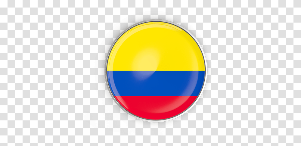 Round Button With Metal Frame Colombia Flag Button, Sphere, Balloon Transparent Png