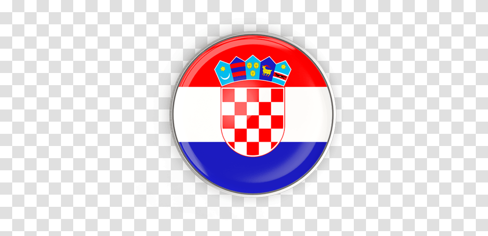 Round Button With Metal Frame Croatian Flag, Label, Word, Logo Transparent Png