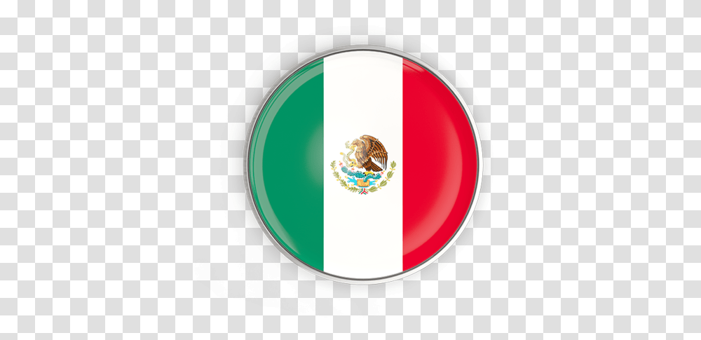 Round Button With Metal Frame Illustration Of Flag Mexico Circle Mexico Flag, Logo, Symbol, Trademark, Badge Transparent Png