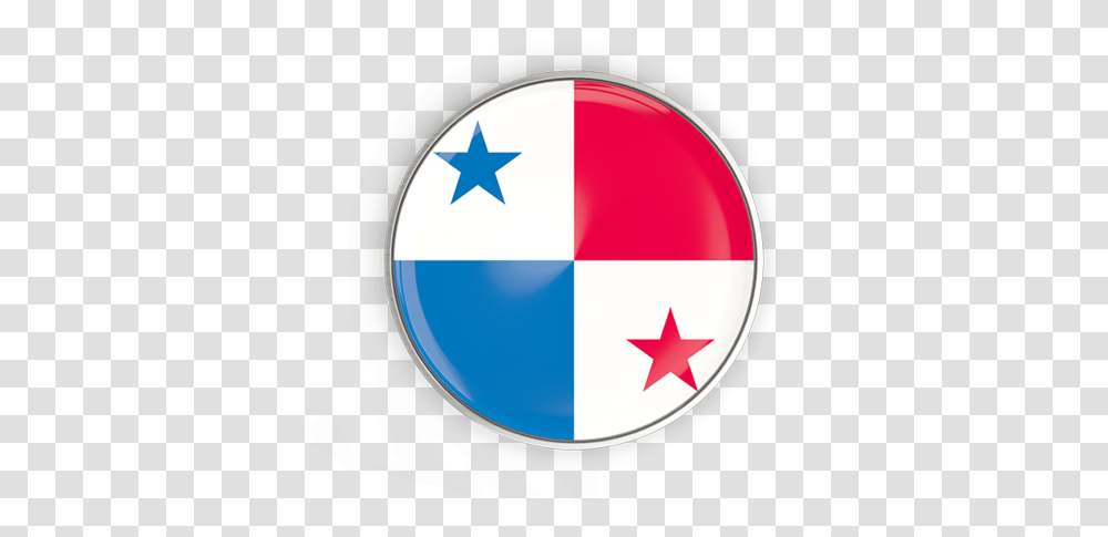 Round Button With Metal Frame Panama Flag Icon, Star Symbol Transparent Png