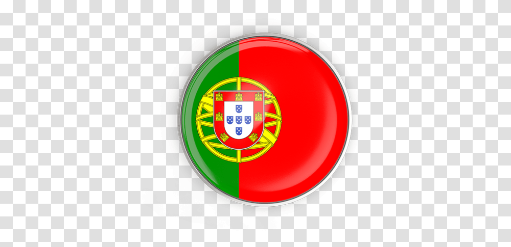 Round Button With Metal Frame Portugal Flag Round, Frisbee, Toy, Logo Transparent Png
