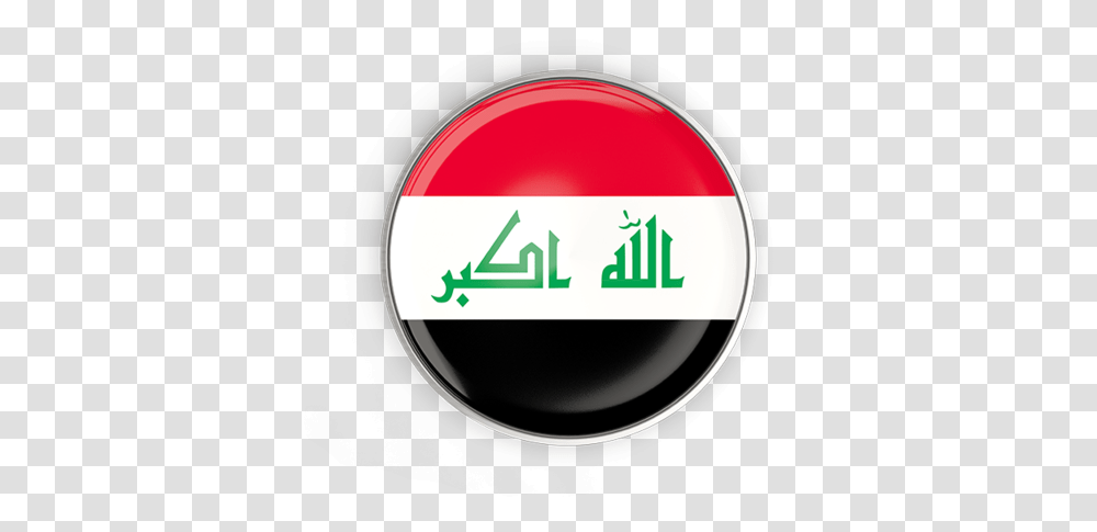 Round Button With Metal Frame Round Iraq Flag, Number, Sign Transparent Png